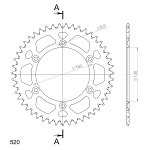 Corona Supersprox Aluminio Yamaha 520 x 47