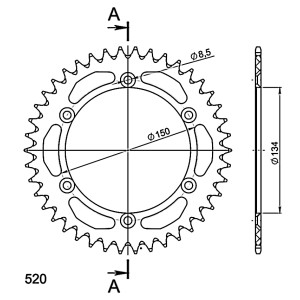 Corona Supersprox Aluminio Kawasaki 520 x 42