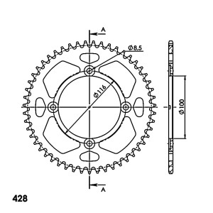 Corona Supersprox Aluminio Kawasaki 428 x 51