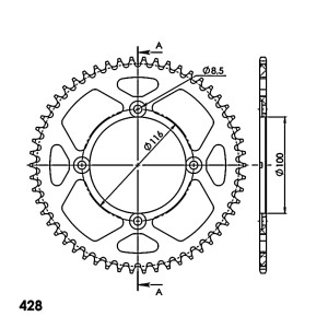 Corona Supersprox Aluminio Kawasaki 428 x 54