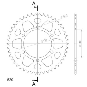 Corona Supersprox Aluminio Roja 45 D