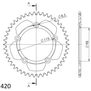 Corona Supersprox Aluminio KTM 420 x 46