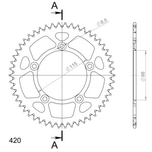 Corona Supersprox Aluminio KTM 420 x 50