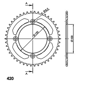 Corona Supersprox Aluminio Yamaha 420 x 47