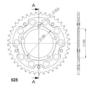Corona Supersprox Aluminio Aprilia 525 x 42