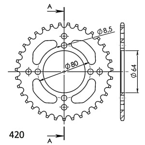 Corona Supersprox Aluminio Yamaha 420 x 35