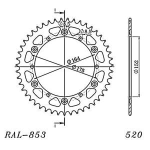 Corona Supersprox Aluminio Yamaha 520 x 51