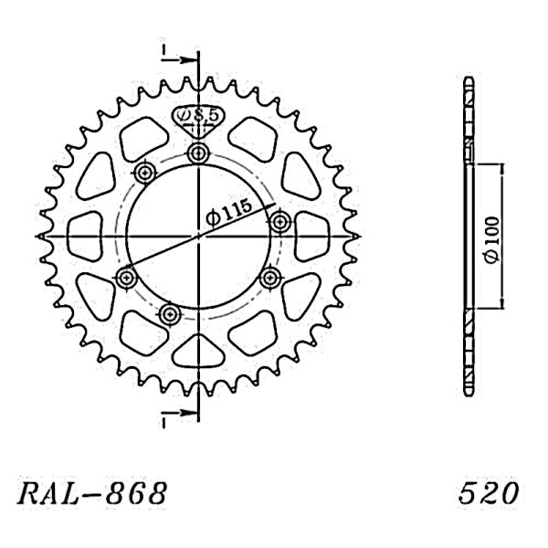 Corona Supersprox Aluminio Gas Gas 520 x 44