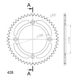 Corona Supersprox Aluminio Naranja 48 D