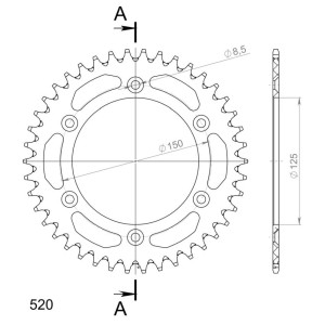 Corona Supersprox Aluminio Naranja 42 D