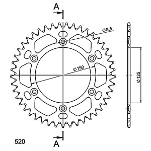 Corona Supersprox Aluminio Naranja 45 D