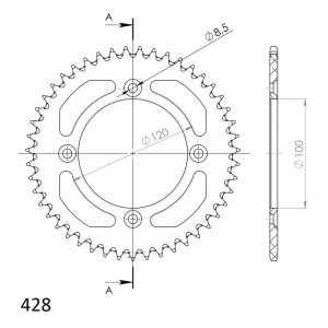 Corona Supersprox Aluminio Suzuki - Yamaha 428 x 47