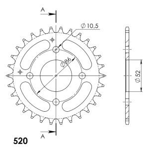 Corona Supersprox acero Kymco 520 x 30