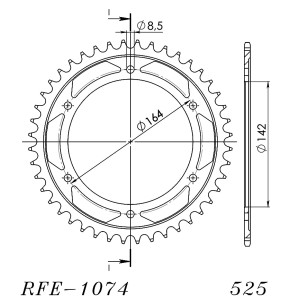 Corona Supersprox acero Hyosung 525 x 44