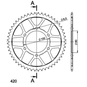 Corona Supersprox acero Rieju 420 x 52
