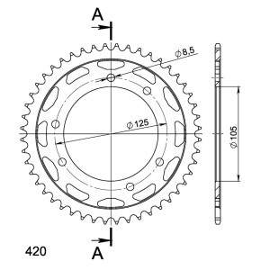 Corona Supersprox acero Derbi - Yamaha 420 x 48