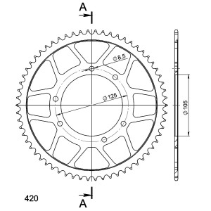 Corona Supersprox acero Yamaha 420 x 62