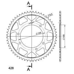 Corona Supersprox Acero Rieju 428 X 56
