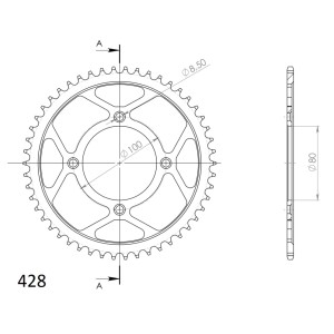 Corona Supersprox acero Honda 428 x 50