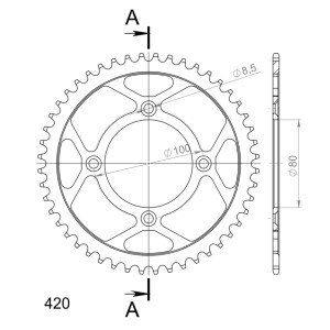 Corona Supersprox acero Rieju 420 x 48
