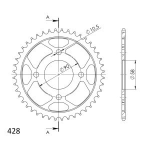 Corona Supersprox acero Honda 428 x 44