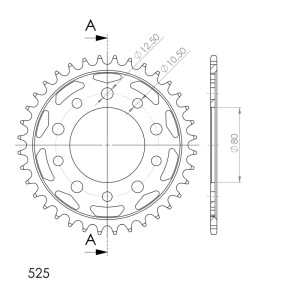 Corona Supersprox acero Honda 525 x 36