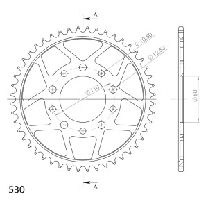 Corona Supersprox acero Triumph 530 x 48