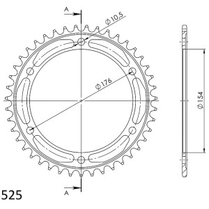 Corona Supersprox Acero Honda 525 X 43