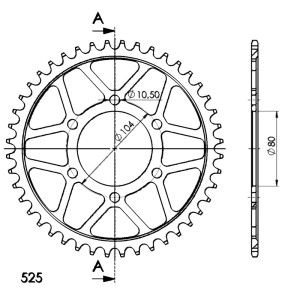 Corona Supersprox acero Kawasaki 525 x 44