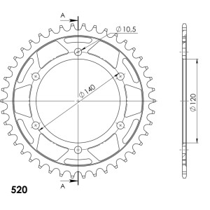 Corona Supersprox acero Kawasaki 520 x 42