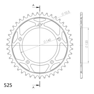 Corona Supersprox acero Suzuki 525 x 43