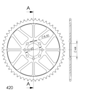 Corona Supersprox acero Yamaha 420 x 52