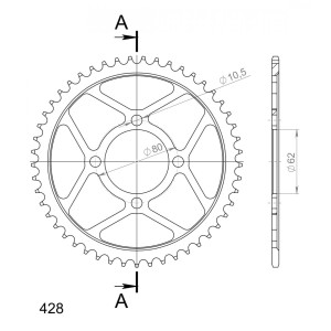 Corona Supersprox acero Yamaha 428 x 49