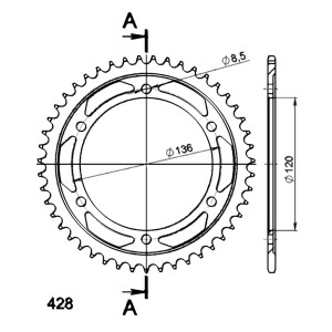 Corona Supersprox acero Yamaha 428 x 47