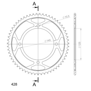Corona Supersprox acero Yamaha 428 x 59