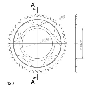 Corona Supersprox acero Aprilia 420 x 47