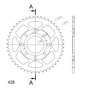 Corona Supersprox acero Kymco 428 x 47