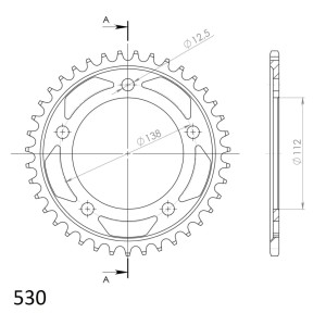 Corona Supersprox acero Honda 530 x 39