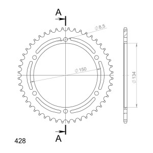 Corona Supersprox acero Kawasaki 428 x 48