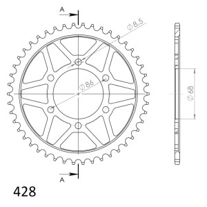 Corona Supersprox acero Kawasaki 428 x 46
