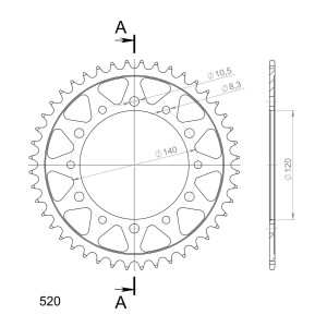 Corona Supersprox acero Kawasaki 520 x 44