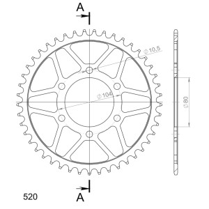 Corona Supersprox acero Kawasaki 520 x 45