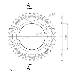 Corona Supersprox acero Yamaha 530 x 38