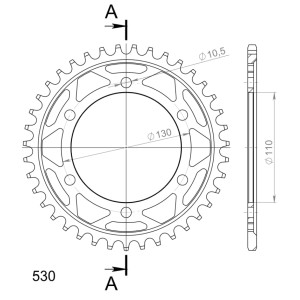 Corona Supersprox acero Yamaha 530 x 39