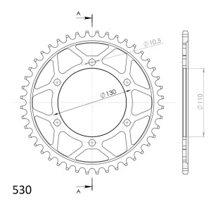 Corona Supersprox acero Suzuki - Yamaha 530 x 44
