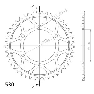 Corona Supersprox acero Suzuki - Yamaha 530 x 45