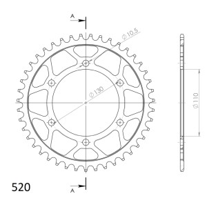 Corona Supersprox acero Kawasaki 520 x 43