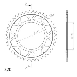Corona Supersprox acero Kawasaki 520 x 43