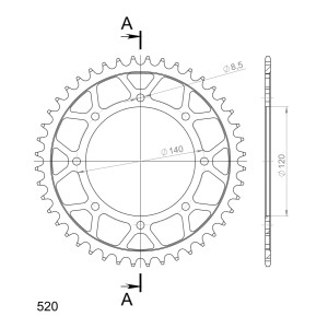 Corona Supersprox acero Kawasaki 520 x 44