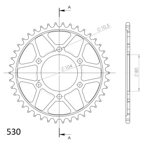 Corona Supersprox acero Kawasaki 530 x 42